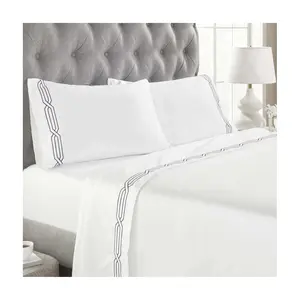 Superior Egyptian Cotton 1200TC Embroidered Sheet Set, Queen