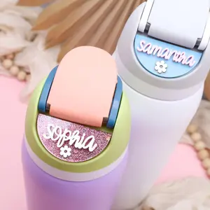 3D Personalized 0wala Free-sip Tumbler Name Plates, Glue-on 0wala Cup Name Plate for Lid, Custom Acrylic 0wala Name Tag 24oz 32oz 40oz, Water Bottle Lid Topper, 0wala Accessories