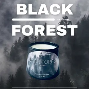 Black Forest 12oz Scented Candle Spooky Dark forest Design - Decor, Freshener Glass Jar hemp Wick