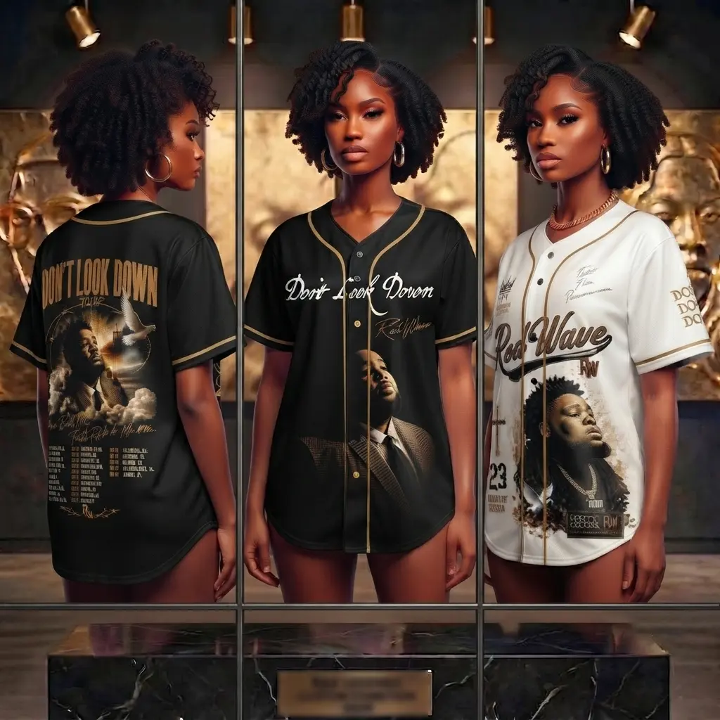 3 Styles Fashion Rod Wave Don’t Look Down Tour 2026 Custom Baseball Jersey