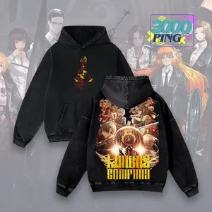 Limbus Company Hoodie Dante & Sinners Graphic Vintage Acid Wash Sweatshirt Project Moon Game Merch Clock Head Manager Pullover Unisex Cotton Top Streetwear