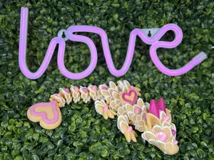 Baby Sugar Heart Cookie Dragons designed by CinderWing3D. Toy, Kids, desk art, 3d printing