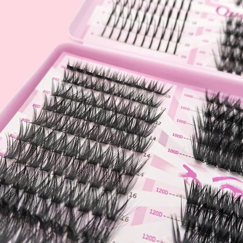 QUEENICE Lash Clusters Extension Kit, Cosmetic Eyelash Extension 40D/60D/80D/100D/120D, 10mm-18mm Mix Lengths Individual Cluster Lashes, DIY Lashes Cluster, Full Set for Beginners, Eyelash Tools, Daily & Party Makeup, Festival Gift