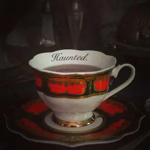 Halloween Haunted tea cup and saucer