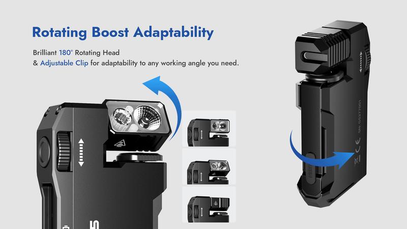 WUBEN G5 Premium Rotatable RGB Mini Pocket Flashlight, 400 Lumens, USB-C Rechargeable, Magnetic Clip, Ideal for Work, Travel, and Gear Bags, Outdoorfun