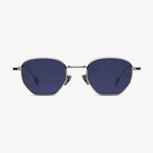 CUTOFF Angular Square-Leaning Metal Frame Sunglasses with Crisp Edges and Double Rim for Low-Profile Flair