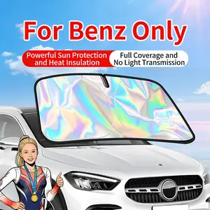 for Mercedes-Benz Car Laser Uv Protective Sunshade GLC GLE GLS E S C Front Windshield UV Protection Umbrella Heat Insulation Shield, Auto Accessories for Sun Blockage
