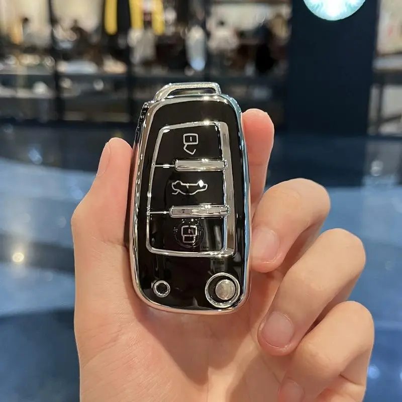 Car Key Case, TPU Car Key Cover Case, Key Protector, Car Key Holder, Car Key Accessory for Audi A1 A3 A4 A5 A6 A7 Q3 Q5 Q7 S6 B6 B7 B8 8P 8V 8L TT RS RS3 S3 Sline, Car Accessories