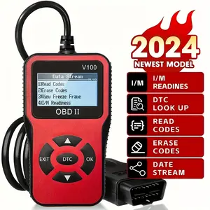 1pc V100 Professional OBD2 Scanner, Engine Fault Code Reader, Diagnostic Scan Tool for OBD II Protocol Cars Since 1996, Supports Read, Erase Codes, Battery Test, Data Stream, No Battery Required
