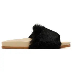 Buscemi Women's Fur Clot Leather Slide Black, from StockX