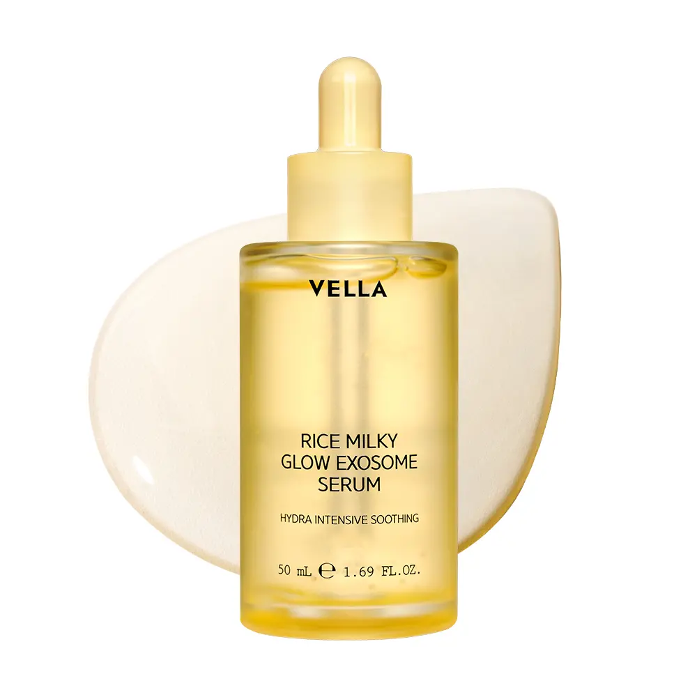 [VELLA] Rice Milky Glow Serum, Hydration & Even-Looking Skin Tone — with Rice Exosome & Vitamin Liposome  for Glowy, Even-Looking Skin - All Skin Types, 1.69 fl oz (50 mL)