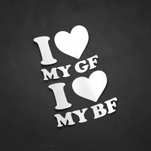I Heart My BF / GF Decals individual or 2 pack 3 inch wide Decor Decorative