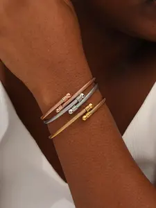 Women's Stainless Steel Bracelet Set, Stackable Bracelets, Vintage Spiral Design Adjustable Gift, Daily Wear Accessory for Women & Girls