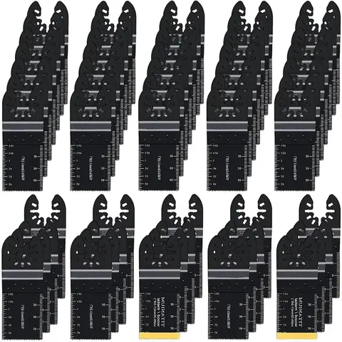 18pcs/36pcs Titanium Saw Blade Set, Multi-Industrial Tool Accessories with Replaceable Blades, Fast Swaps, Enhanced Durability, Quick Release for Dewalt, Ryobi Multi-Tool Fit