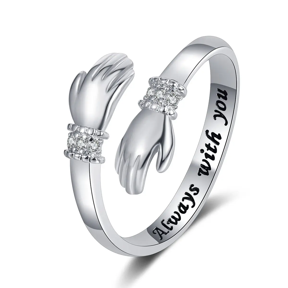 Embrace with both hands "ring, creatively carved ring, suitable for Mother's Day gift