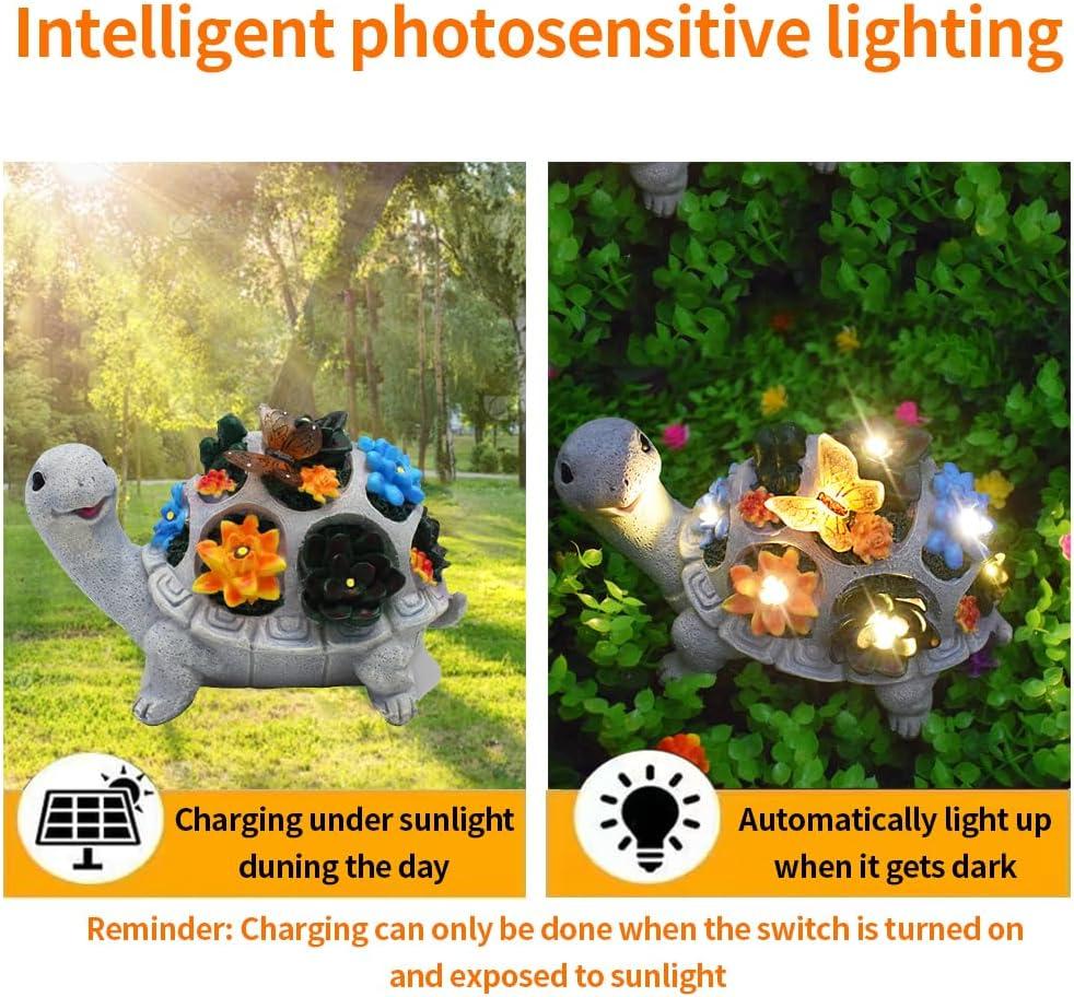Gifts for Mom Grandma Wife Sister Nana from Daughter Son Husband, Women's Birthday Gifts, Turtle Statue Solar Garden Decor for Outdoor Yard, Patio, Home, Terrace.