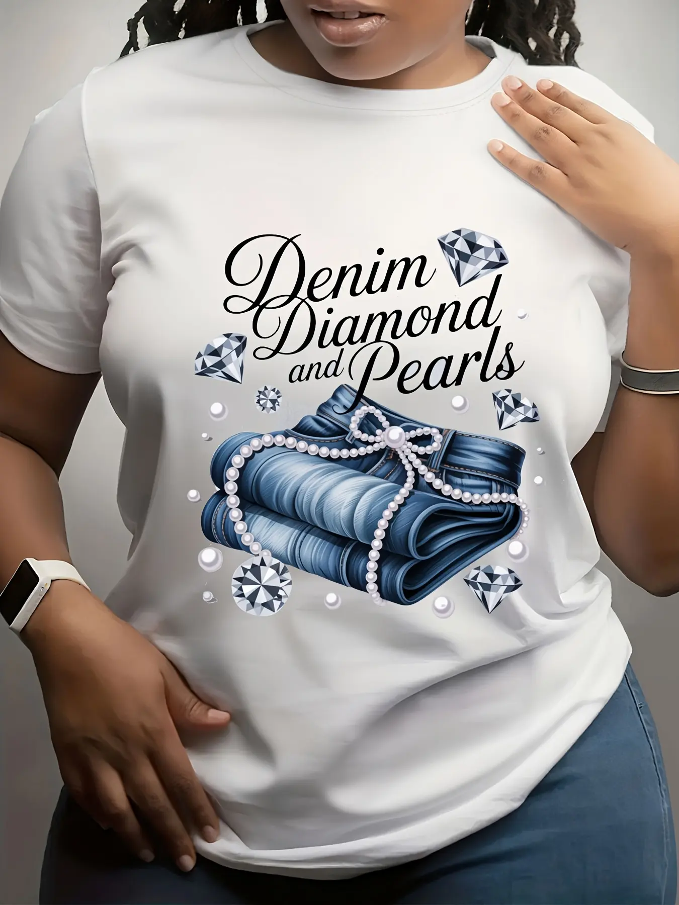 Stylish Short-Sleeve Top Featuring Denim Diamond A unisex soft cotton short sleeve t shirt, vintage graphic casual tee for men women teens, perfect birthday holiday gift for camping travel gym daily street casual wear