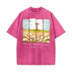 Comfort Colors Christian Easter Shirt He Is Risen| Floral Cross Matthew 28:6 Faith Based Religious Tee Gift