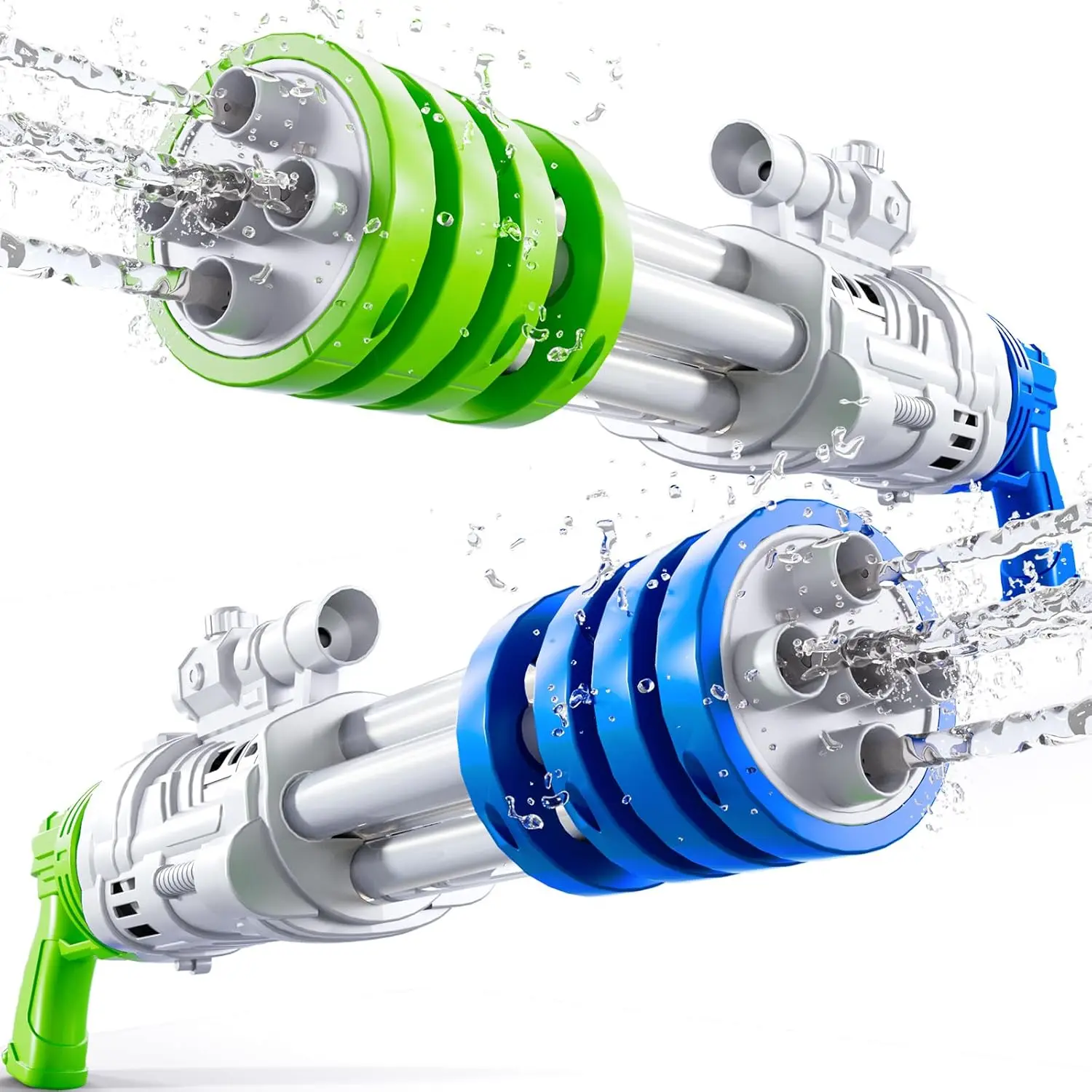 2-Pack Large Pull-to-Shoot Squirters for Girls & Kids, High-Capacity 35ft Water Toss Sports Guns, Summer Beach Days Birthday Gifts for 4-8,10-12 Year Olds