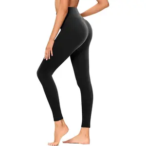 High Waisted Leggings for Women - Soft Opaque Slim Tummy Control Printed Pants for Running Cycling Yoga