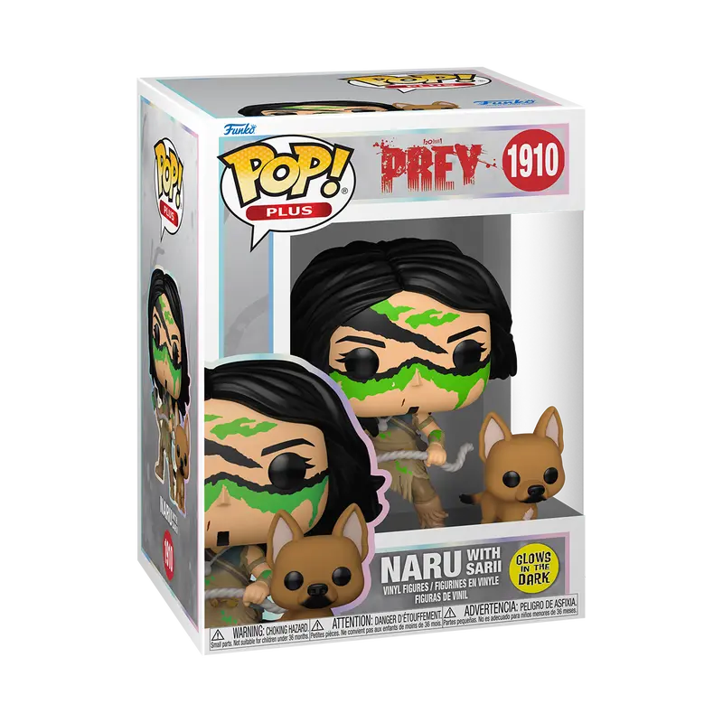 Funko POP Horror: Prey - Naru w/ Sarii (UV Activated GLOW) w/ vRare Pop Protector Included