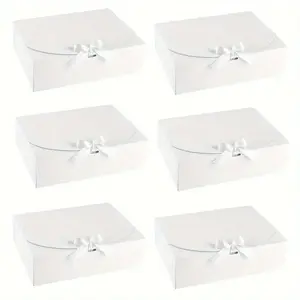Elegant 10-Piece Set of Large Gift Boxes with Lids, 10.6x7.8x3.1 Inches, Ribbons, Perfect for Parties, Holidays, Birthdays, Weddings, Exquisite Gift Box