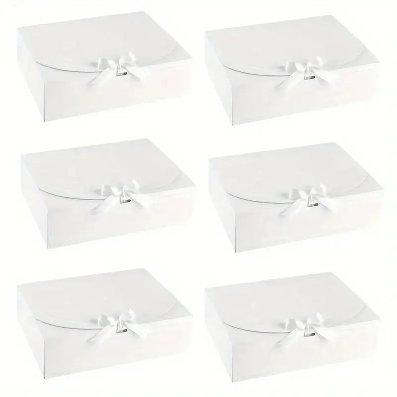 Elegant 10-Piece Set of Large Gift Boxes with Lids for Presents, 10.6x7.8x3.1 Inches, Ribbons, Perfect for Parties, Holidays, Birthdays, Weddings, Exquisite Gift Box, Classy Gift Box, Wrapping Box, Gift Package