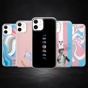 Transgender Pride Phone Case, LGBTQ Rainbow Protective Cover with Inclusive Identity Aesthetic Style for Smartphones