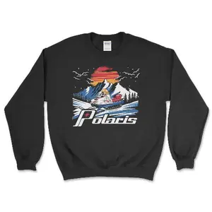 Vintage Polaris Snowmobile Crewneck Sweatshirt Classic Cotton Polyester Fleece