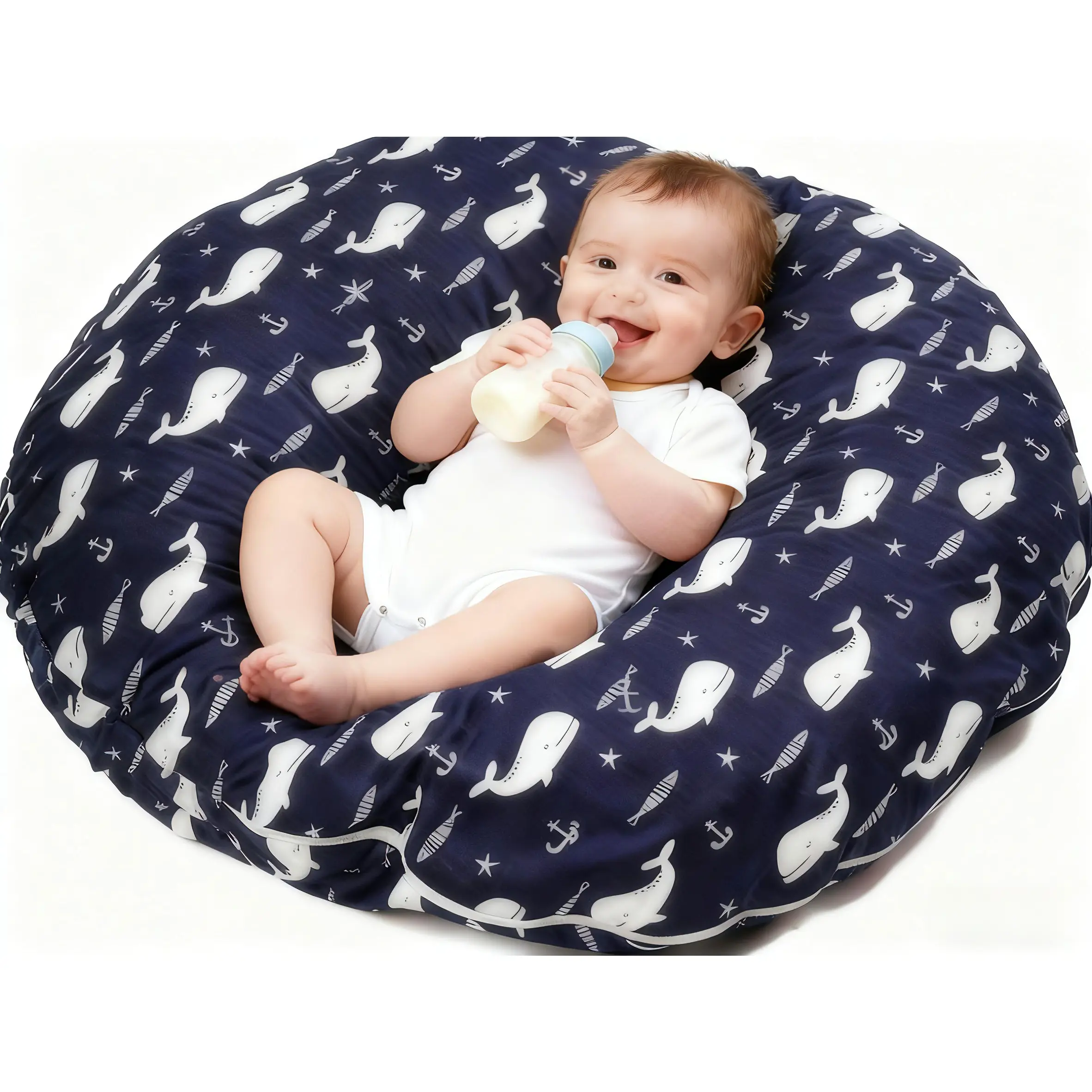 Baby Lounger Cover for Newborns, Soft Fabric Nest Slipcover with Cute Cartoon Print, Portable with Handle, Machine Washable & Low Tumble Dry, Cute Printings, Sun Dry