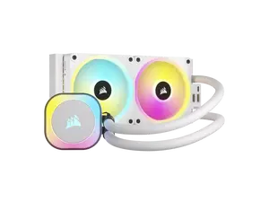 CORSAIR iCUE LINK H100i RGB Liquid CPU Cooler - QX120 RGB Fans - White - 240mm Radiator - Fits Intel LGA 1851, 1700, AMD AM5 - iCUE LINK System Hub Included