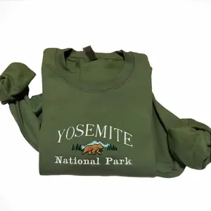 Yosemite National park embroidered sweatshirt; Sierra Nevada embroidered crewneck; Yosemite California sweater