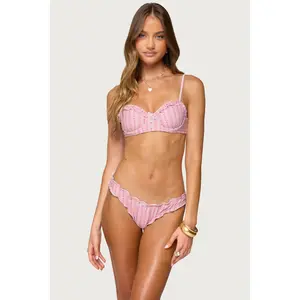 Pip Striped Ruffle Cupped Bikini Top