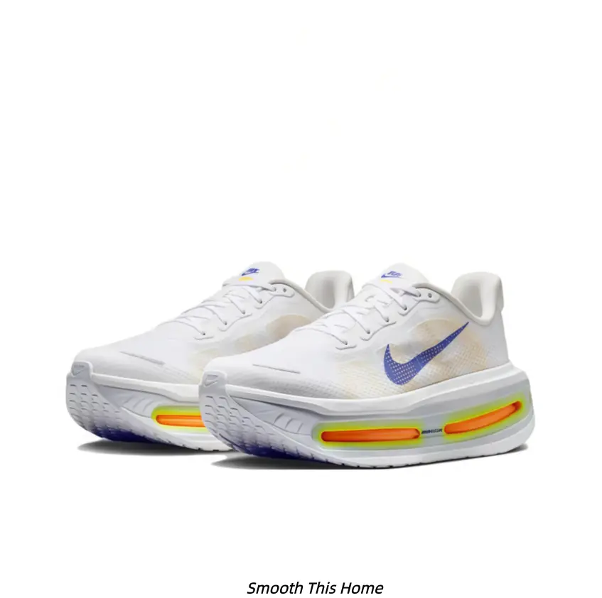 Off White Gradient Mesh Running Sneakers Purple Side Logo Full Visible Orange-Yellow Air Cushion Thick Elevated Cushion Midsole Lightweight Breathable Fitness Shoes Unisex