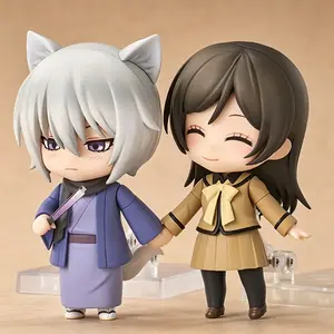 Kamisama Kiss 2-Pack Chibi Clay Action Figures - Tomoe #2443 & Nanami Momozono #2784, Articulated Poseable, Interchangeable Faces, Premium PVC Collectible, Cute Desk Decor, Gift for Anime Fans