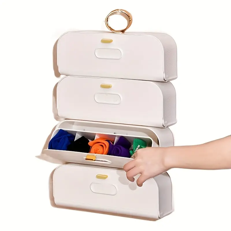 1 Pack Underwear Sock Organizer Wall Mount Drawer Divider Lightweight Plastic Bra Storage Box Closet Closet Organizer For Lingerie Accessories Clothes Storage Box