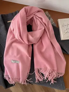 Men Women Autumn Winter High-End Simple Solid Color Scarf Soft Thick Shawl, Daily Wear Warm Platform Focus Item, Casual Soft Shawl