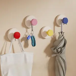 4-Pack Dopamine Color Heavy-Duty Hooks | No-Drill Installation | Super Strong Load Capacity | Damage-Free Adhesion