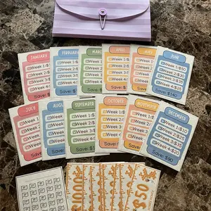 Colorful 12 month saving challenge
