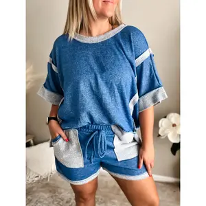 Comfy Days French Terry Set - Royal Blue