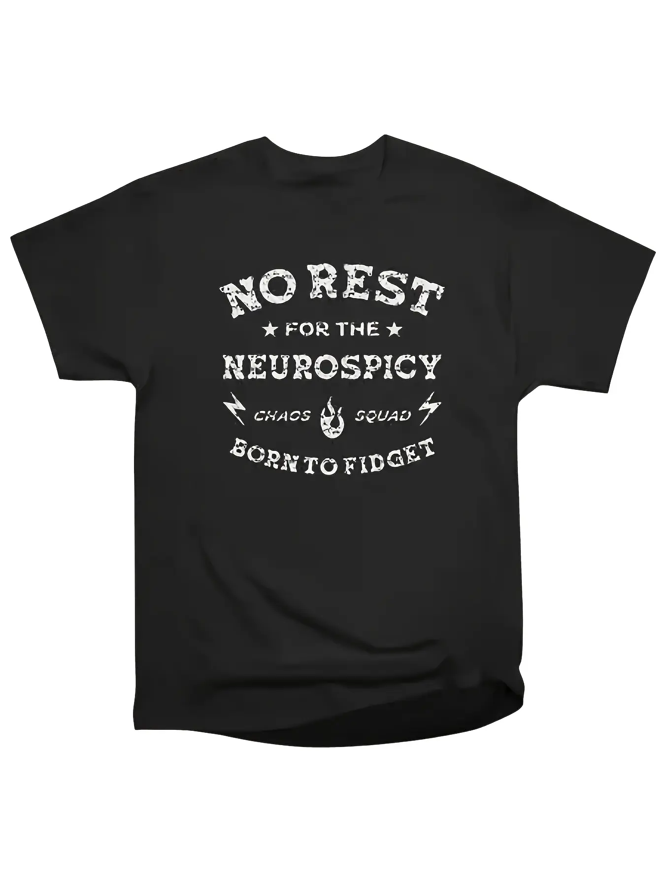 No Breaks for The Neurospicy ADHD Neurodivergent H unisex soft cotton short sleeve t shirt, vintage graphic casual tee for men women teens, perfect birthday holiday gift for camping travel gym daily street  wear