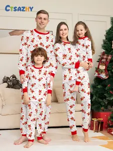 Family Christmas Pajama Set, Cute Gingerbread Man & Santa Hat Design, Soft Fabric, Fitted Style, Perfect Holiday Gift!