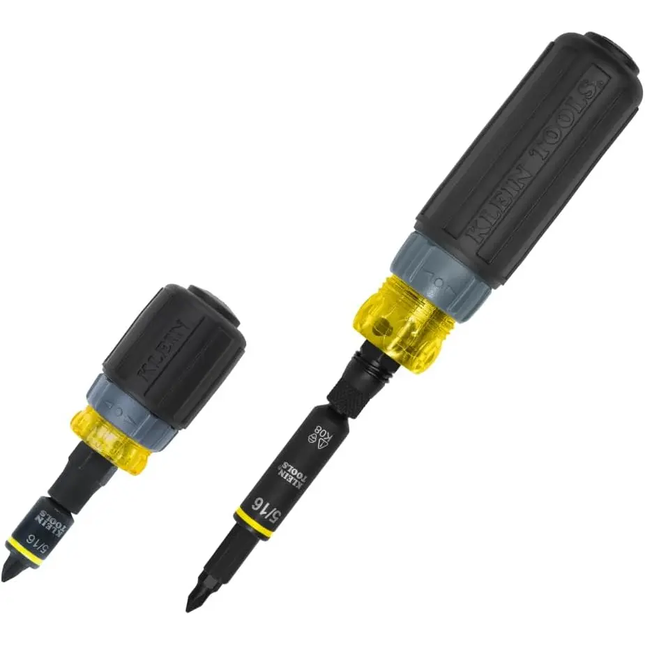 Klein Tools 891 KNECT (S) Impact-Rated Multi-Bit Screwdriver Set, 11-in-1 and 7-in-1 Ratcheting Drivers with Phillips, Slotted, Square, Torx Tips, Nut Drivers, and Stubby