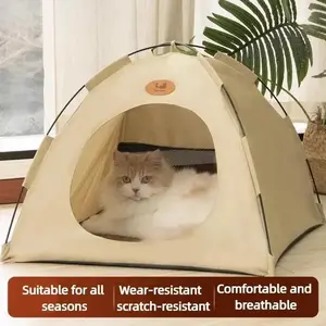 Foldable Pet Tent with Mat - Ideal for Outdoor Travel and Camping - Suitable for Cats and Dogs - Perfect Nest for Pets in All Seasons,Cozy cat house pet nest