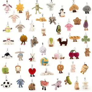 3.94in Cute Mini Plush Keychain Mixed Styles Small Stuffed Plush Keychain Adorable Backpack Pendant Accessory