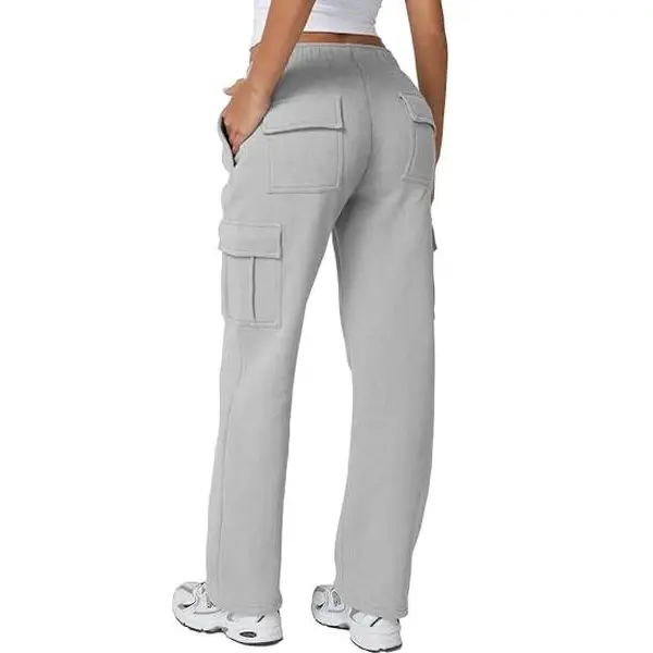 QINSEN Apparel BBL Sweat Pant Womens Casual Long Fleece Cargo Pants with Pockets Baggy Vintage