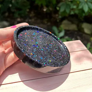Dark Magic - handcrafted resin trinket dish /coaster posavasos