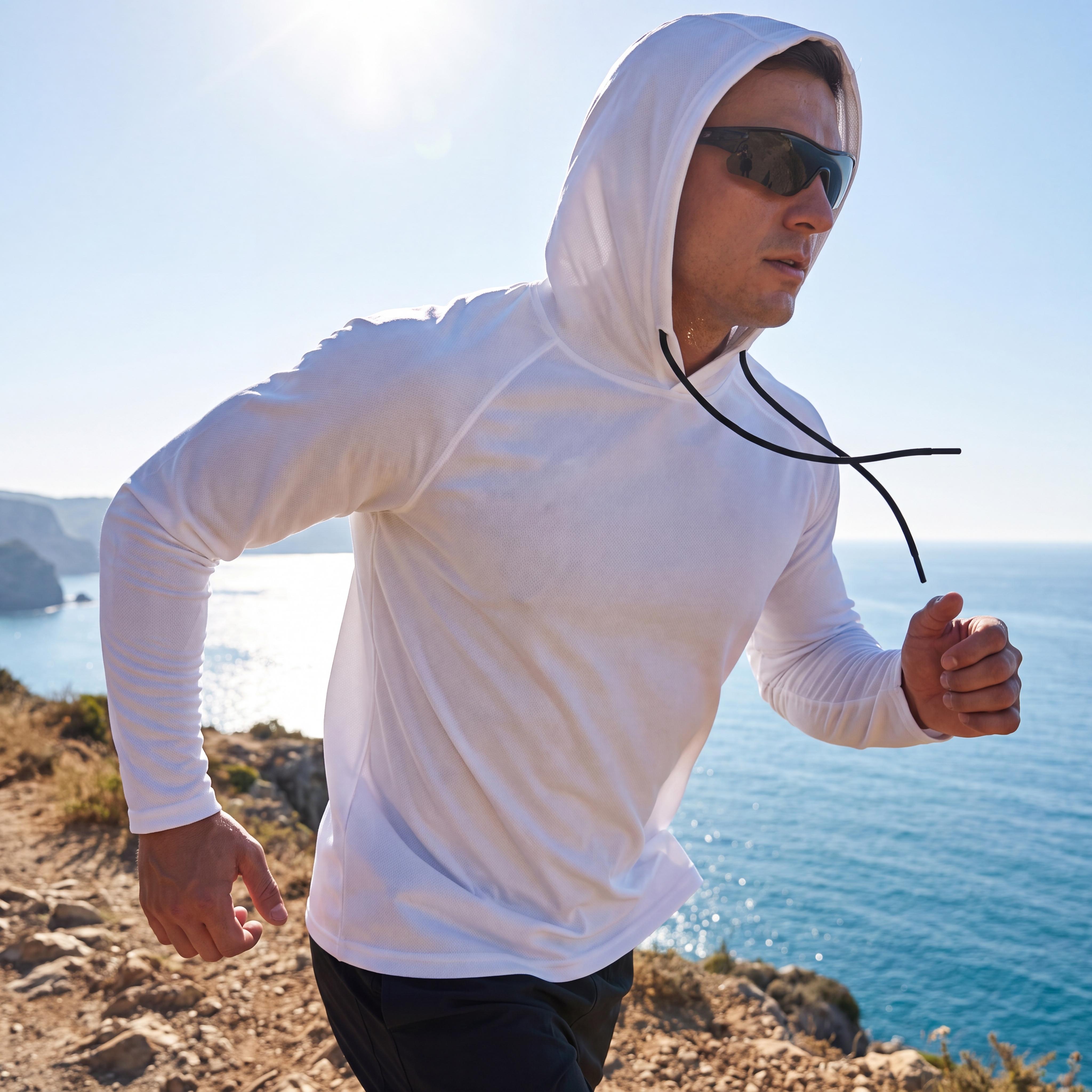 5 Pack Mens Sun Protection Hoodies Long Sleeve UV Fishing Shirts Quick Dry Athletic Activewear Workout Gym Clothes Lightweight Outdoor Hiking Apparel Summer Workwear Construction Landscaping Sudadera para Hombre Ropa Deportiva Hooded T-Shirts