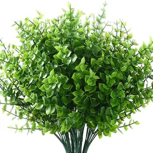 12Pcs Artificial Eucalyptus Stems Silver Dollar Faux Leaves Greenery Branches, Never Fade Real Touch Fake Plants for Vase Wedding Bouquet Floral Arrangement Home Farmhouse Table Holiday Party Garden DIY Wreath Decor