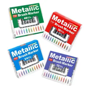 12/24/36/48 Pcs Set Liquid Metal Marker Soft Tip 48 Colors Refillable Paint Sign Pen, Versatile Art Supplies for Creative Projects, Crafts Art Supplies